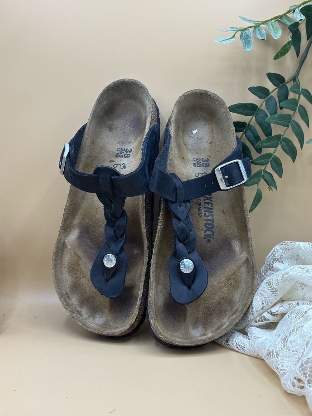 Black Braided Thong Sandals - Women's Comfortable Slip-On